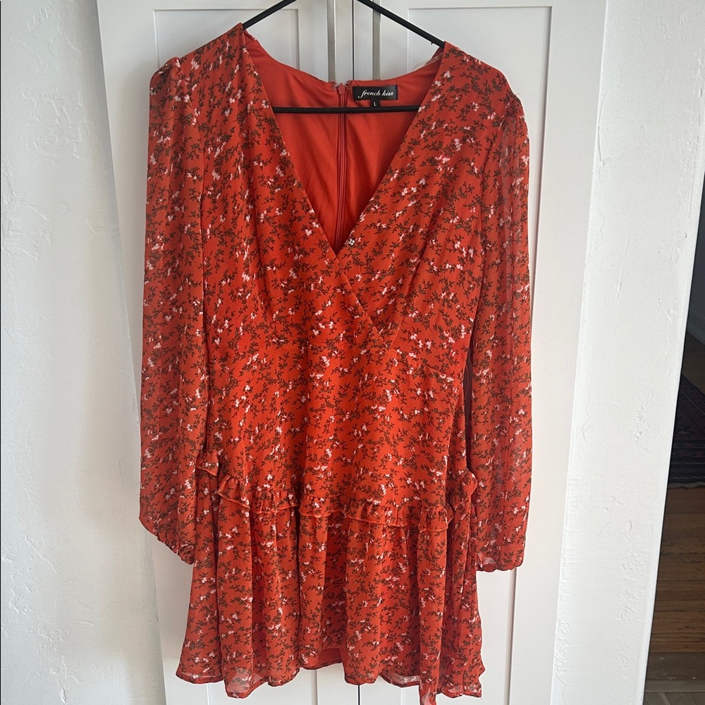 Floral Red Mini Dress
